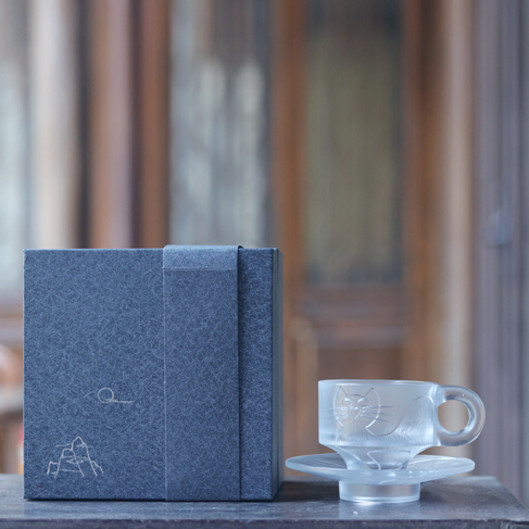 Unique Design Glass Craft Cat Pattern Coffee Cup Water Cup Home Gift Christmas Present