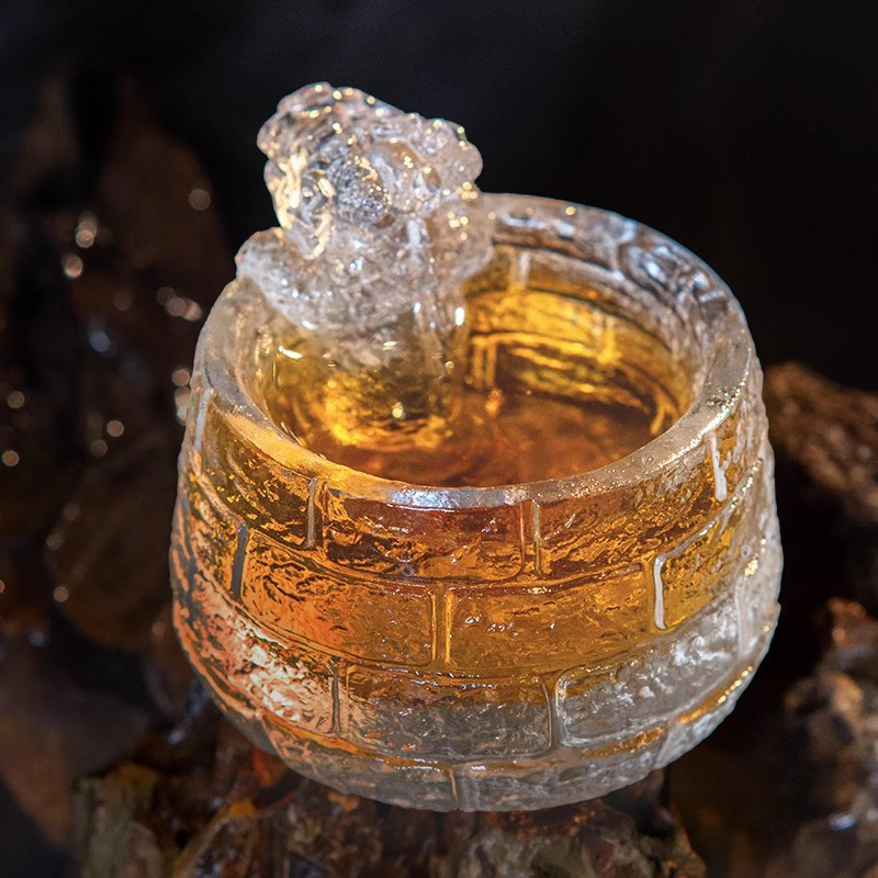 Longjing Cup Hand-Carved Glass Tea Tasting Cup